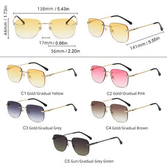 Square Gradient Sunglasses UV400 Unisex High Square Sun Glasses