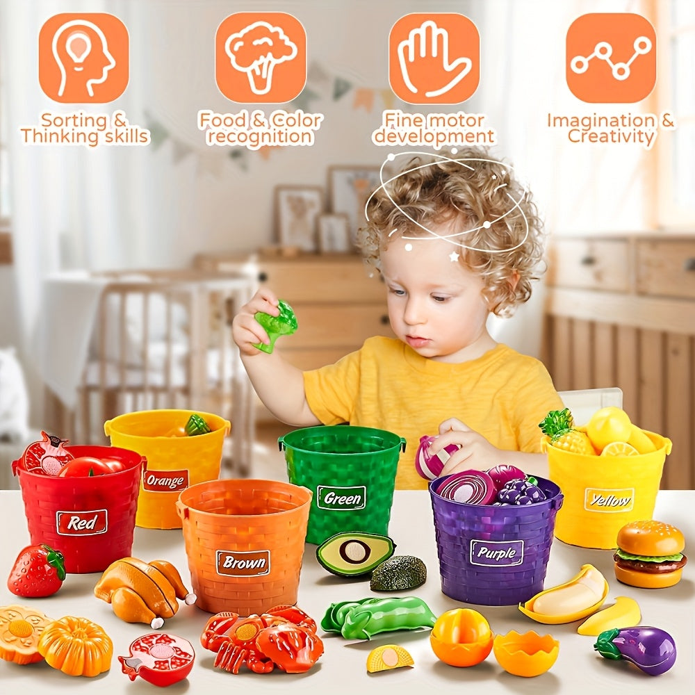 Kids Simulation Chopping Basket Bucket Cooking Toy