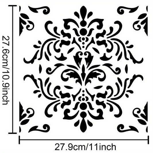 1pc AHANDMAKER PET Hollow Out Drawing Painting Stencils Floral Pattern - Orange