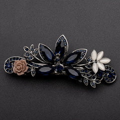 Rhinestone Flower Hair Clip Vintage Barrette Hairpin