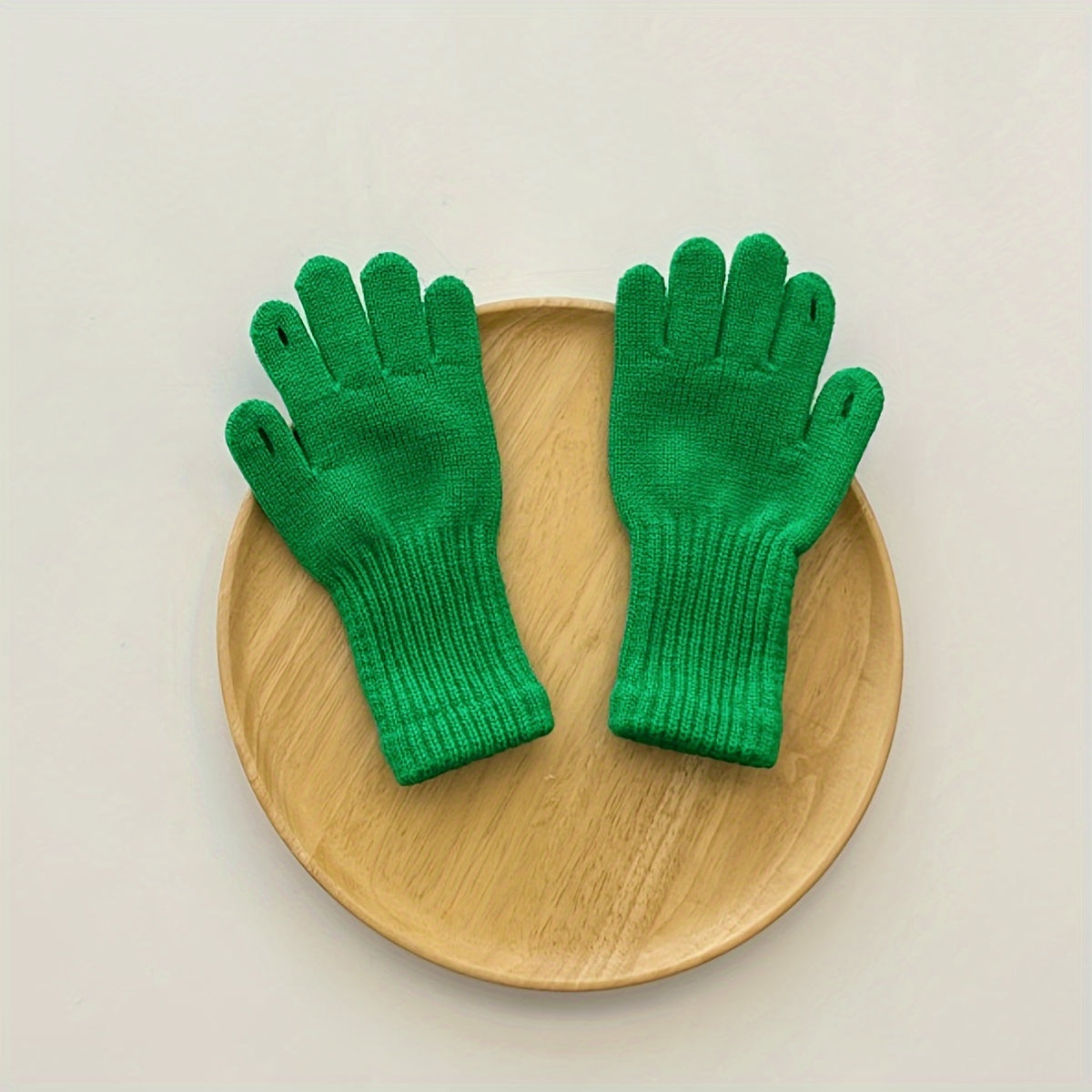 Kids Winter Wool Gloves Solid Color Warm Boys Girls Five Finger Gloves