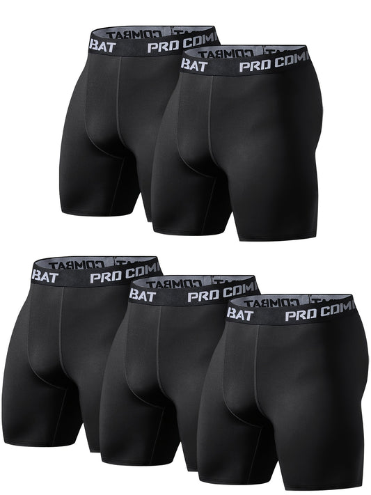 Men's Compression Boxer Briefs Quick Drying Performance Shorts