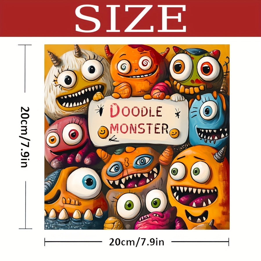 20 Page Doodle Monster Adult Coloring Book for Halloween