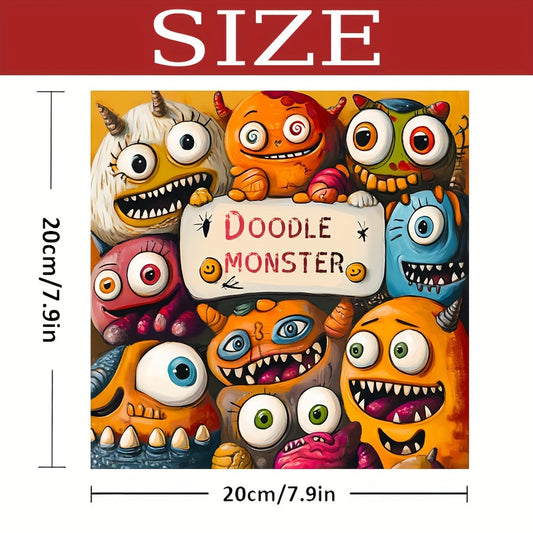 20 Page Doodle Monster Adult Coloring Book for Halloween