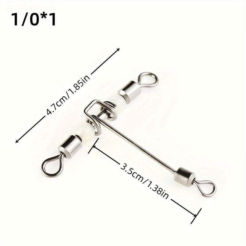 10pcs Fishing Swivel Connector T Shape 3-way Rolling Bearing