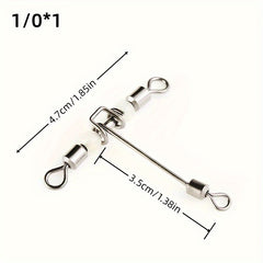 10pcs Fishing Swivel Connector T Shape 3-way Rolling Bearing