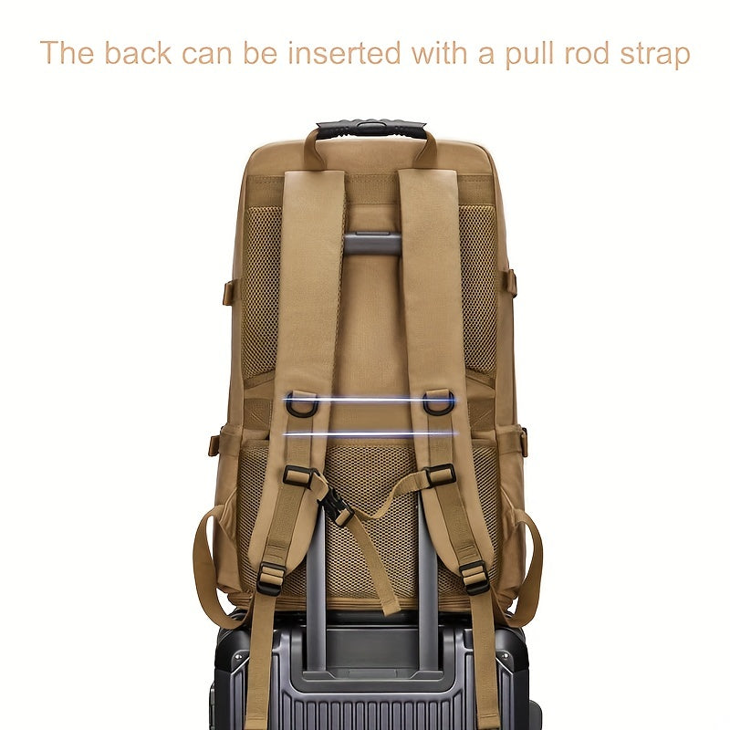 Canvas Backpack With Shoe Compartment Travel Boarding Backpack