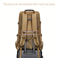 Canvas Backpack With Shoe Compartment Travel Boarding Backpack