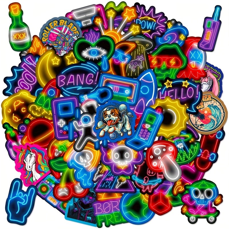 50pcs Neon Style Stickers DIY Creative Toys