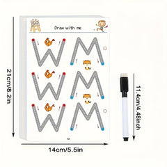Reusable Erasable Exercise Book Set with Pen for Kids Ages 3-8