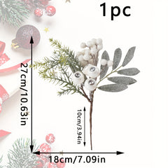 1pc Artificial Red Pulp Fruit Pine Needle Branch Christmas Decoration DIY