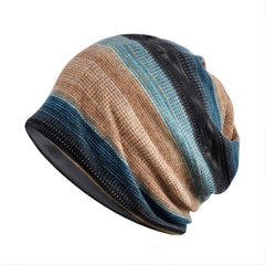 Vintage Bohemian Style Fleece Knitted Hat & Scarf Set