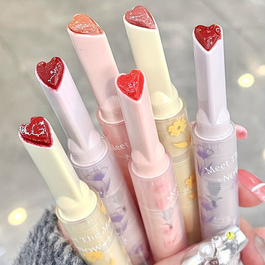 Small Flower Clear Lip Glaze Love Jelly Mirror Lipstick