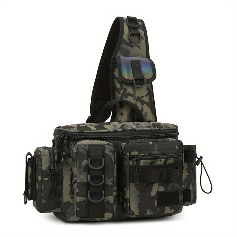 Fishing Backpack Tackle Sling Bag with Rod Holder