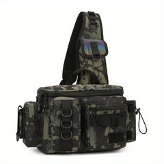 Fishing Backpack Tackle Sling Bag with Rod Holder