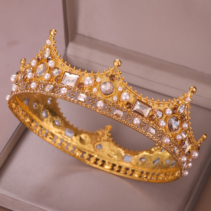 Vintage Crowns Women Birthday Princess Queen Tiara Topper Baroque Hair Accessori