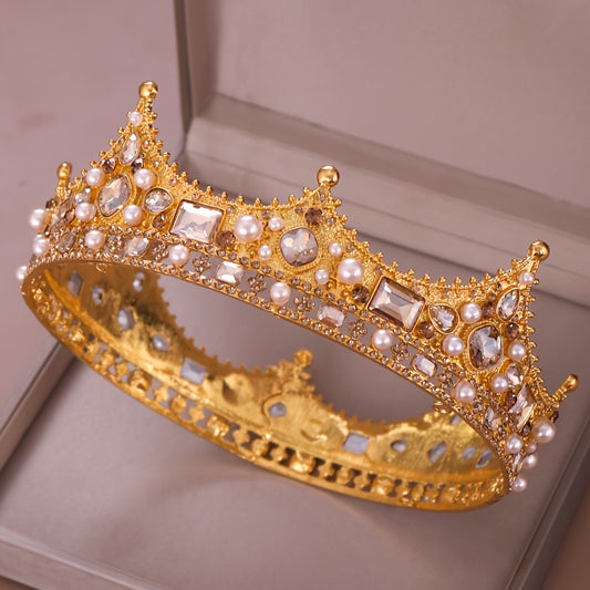 Vintage Crowns Women Birthday Princess Queen Tiara Topper Baroque Hair Accessori