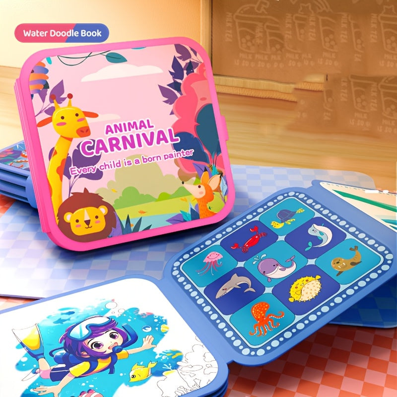 Foldable Magic Water Painting Book - Ocean and Forest Animals