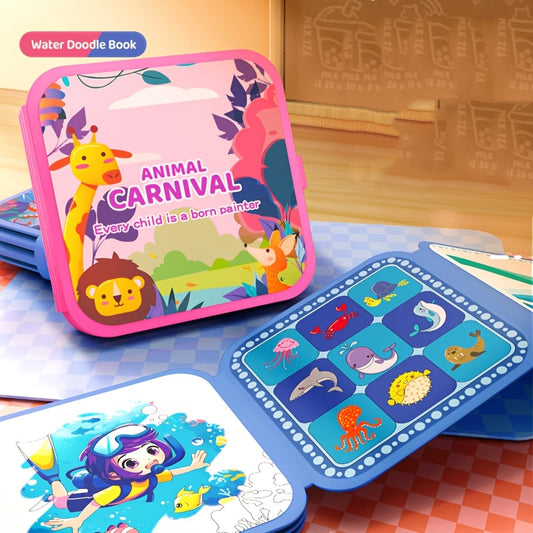 Foldable Magic Water Painting Book - Ocean and Forest Animals