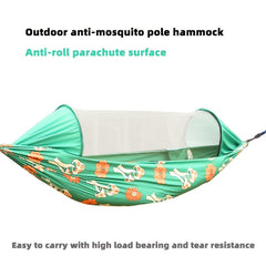Quick Opening Hammock w/ Reinforced Mesh Mosquito Net - Portable Lightweight