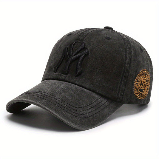 Vintage Embroidered Baseball Cap Washed Distressed Sunscreen Dad Hat Adjustable