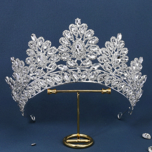 Baroque Crystal Bridal Tiara Crown Zircon Bridal Queen Crown