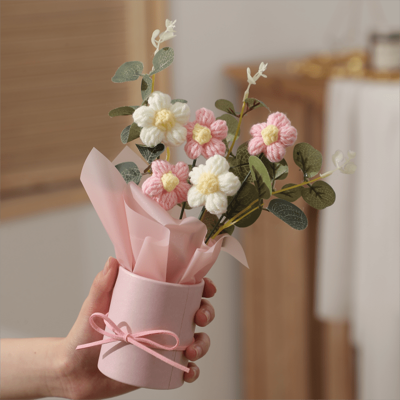 Artificial Wool Puff Flower Bouquet Home Furnishings Gift