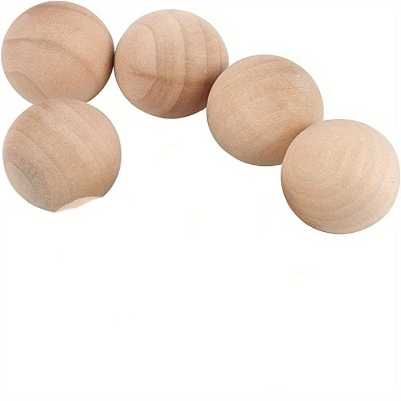 5pcs 3.0cm Unfinished Wooden Balls for Crafts and DIY Projects