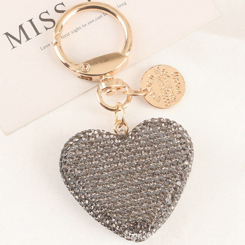 1pc Peach Heart Car Keychain Women Handbag Pendant Keyring Gift