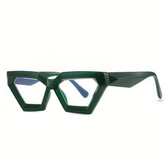Geometric Cat Eye Clear Lens Glasses Frame Women Men