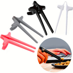 4 pcs Reusable Finger Chopsticks Chip Pliers Lazy Assist Accessories