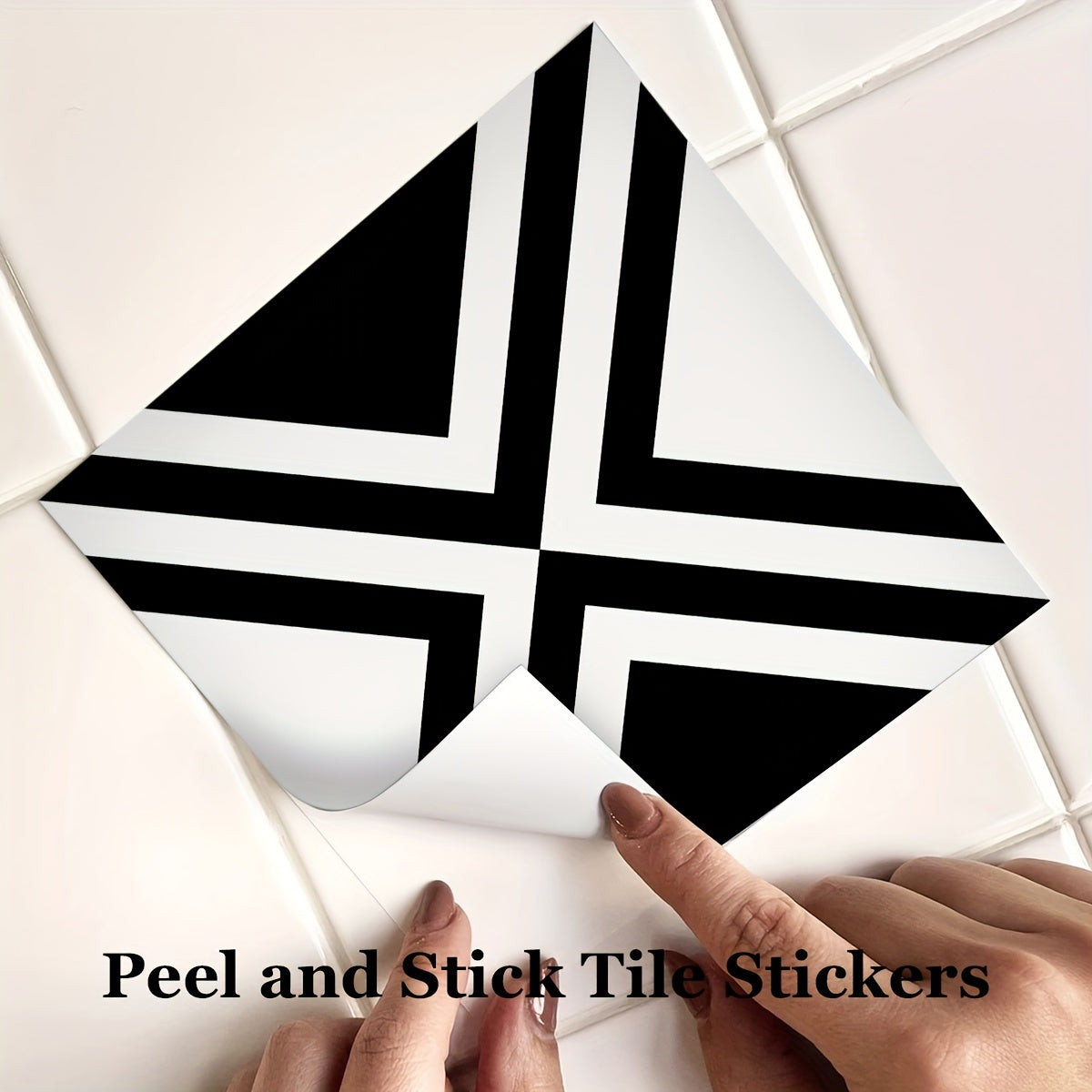 12pcs Moroccan Style Polygon Floor Tile Stickers