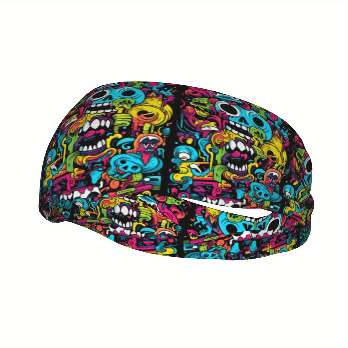 Neon Print Unisex Sports Headband Sweat Wicking Stretchy Polyester