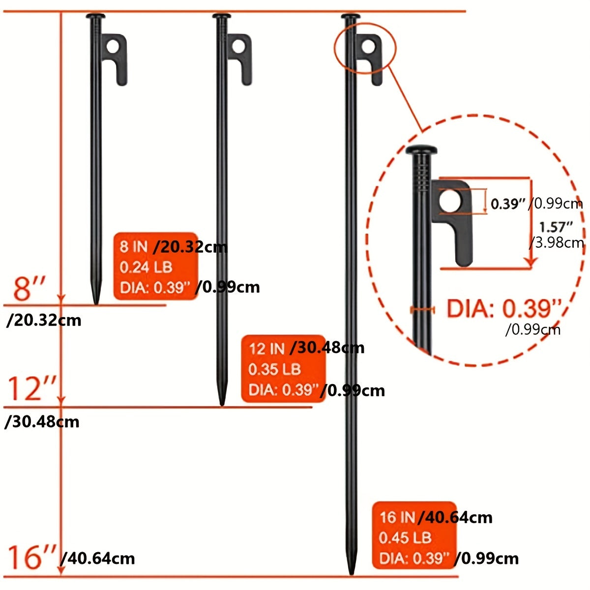 Heavy Duty Metal Tent Pegs for Camping 20 32 cm