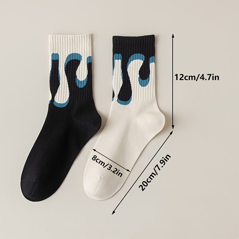Creative Asymmetrical AB Patchwork Socks Outdoor Personality Blocking Socks