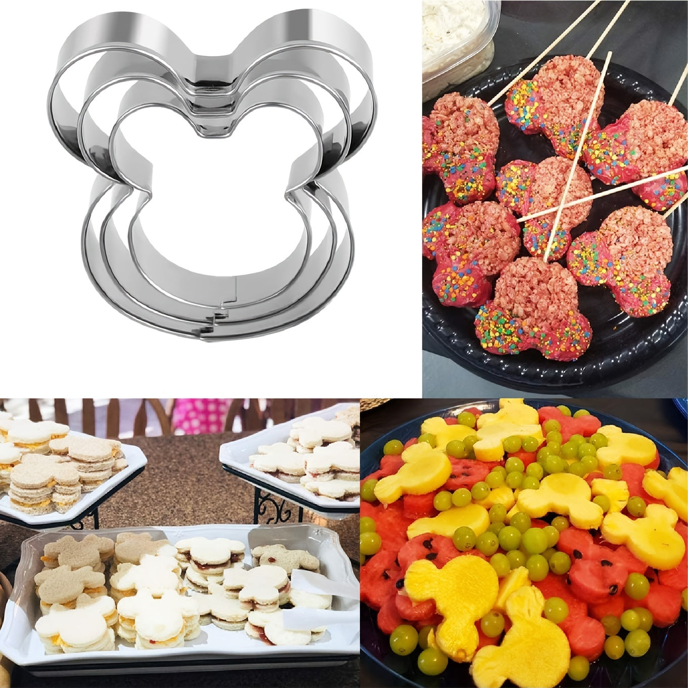 3pcs Cartoon Cookie Molds Stainless Steel Small Cookie Cutters DIY Baking Tools