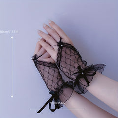 Lace Fingerless Gloves Short Summer Gloves Romantic Wedding Bridal Gloves