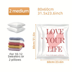 2pcs Vacuum Compression Storage Bags for Clothes Blankets Shirts Household
