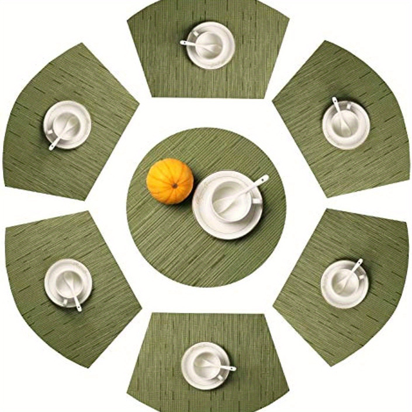 Set Of 7 Round Table Placemats Wedge Placemats With Centerpiece