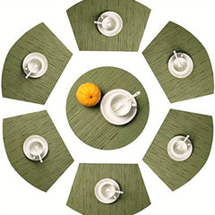 Set Of 7 Round Table Placemats Wedge Placemats With Centerpiece