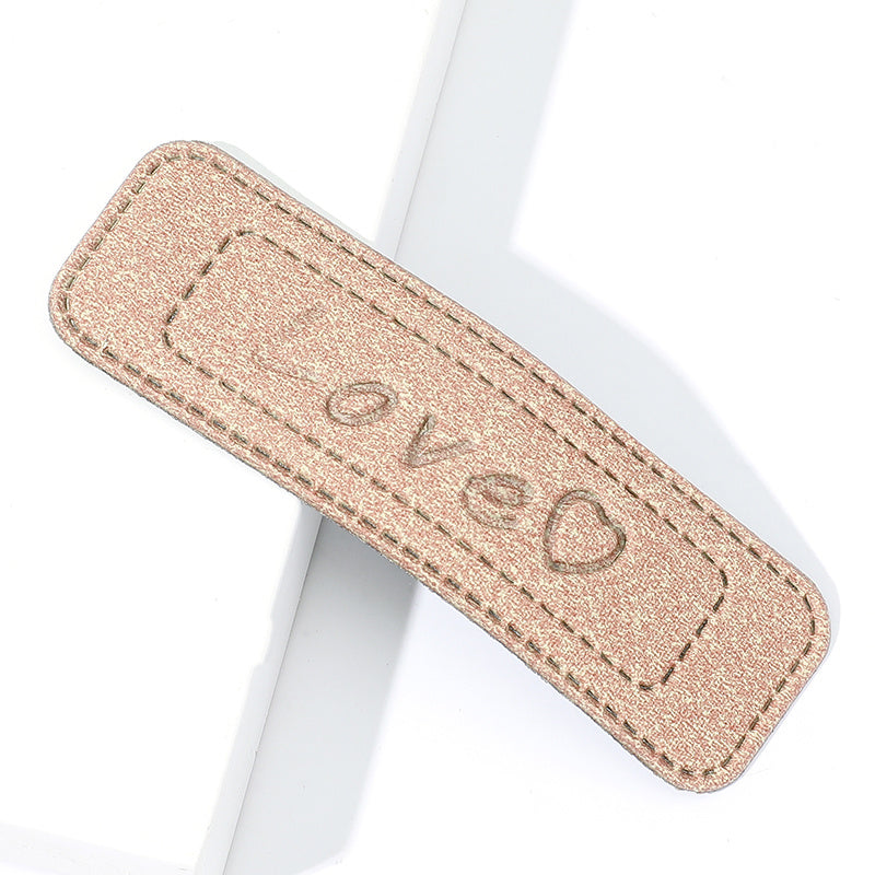 PU Leather LOVE Hair Clip Female Hair Accessories