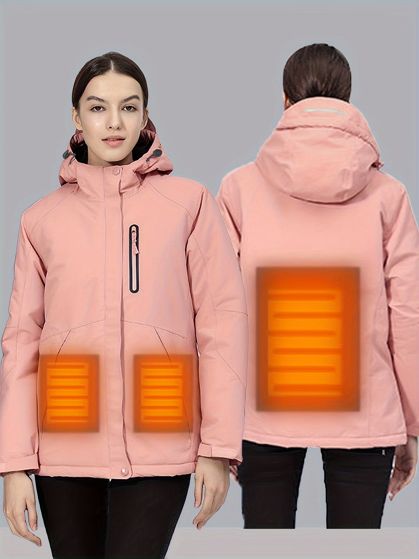 Waterproof Long Sleeves Heating Jacket Women's Outdoor Ski Jacket