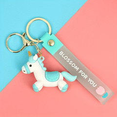 Cartoon Unicorn Pony Keychain Animal Key Ring Purse Handbag Car Charm Gift
