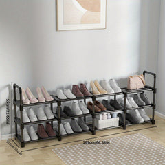 4 Column 3 Layer Shoes Rack Floor Standing Shoes Storage Stackable
