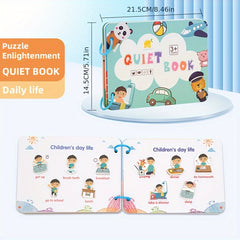 Quiet Book Toy with Reusable Stickers for Ages 3 - Develops Cognitive Skills