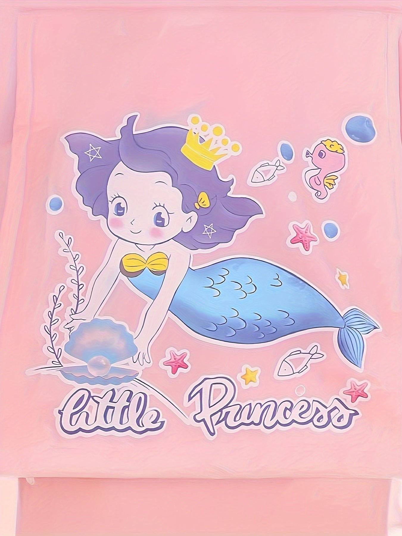 Mermaid Princess Poncho Raincoat For Kids