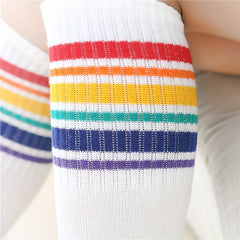 Colorful Striped Knit Socks for Girls
