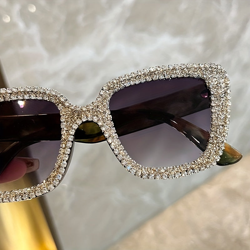 Y2K Cat Eye Sunglasses Rhinestone UV400 Summer Beach Decorative Glasses