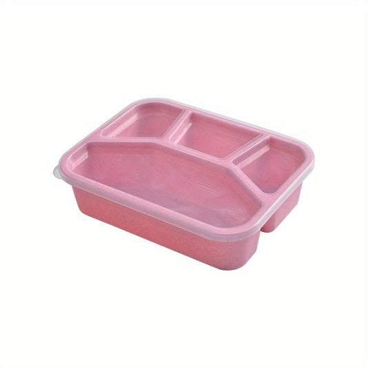 4 Grids Bento Box Student Meal Box Microwave Heating Square Divided Grids