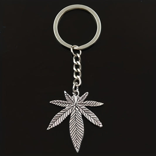 Maple Leaves Keychain Plant Key Chains Purse Bags Keyrings Key Holder Women